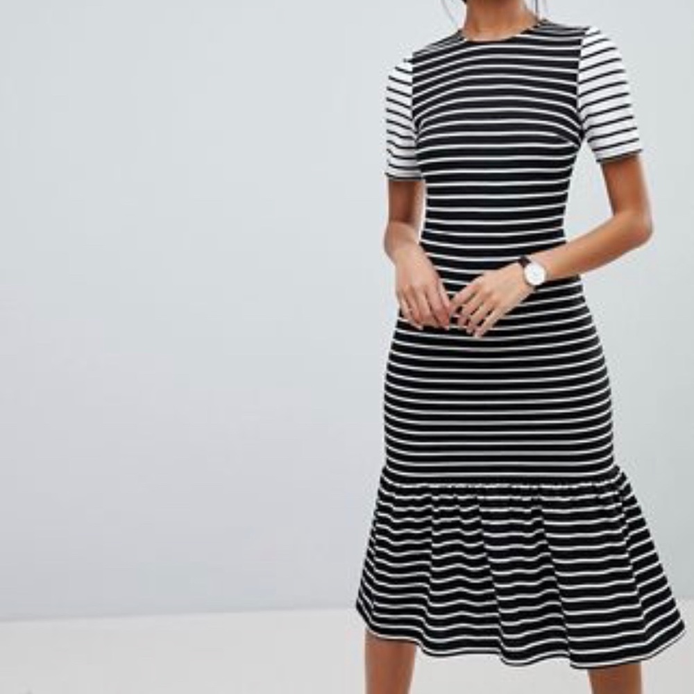 ASOS striped midi dress
